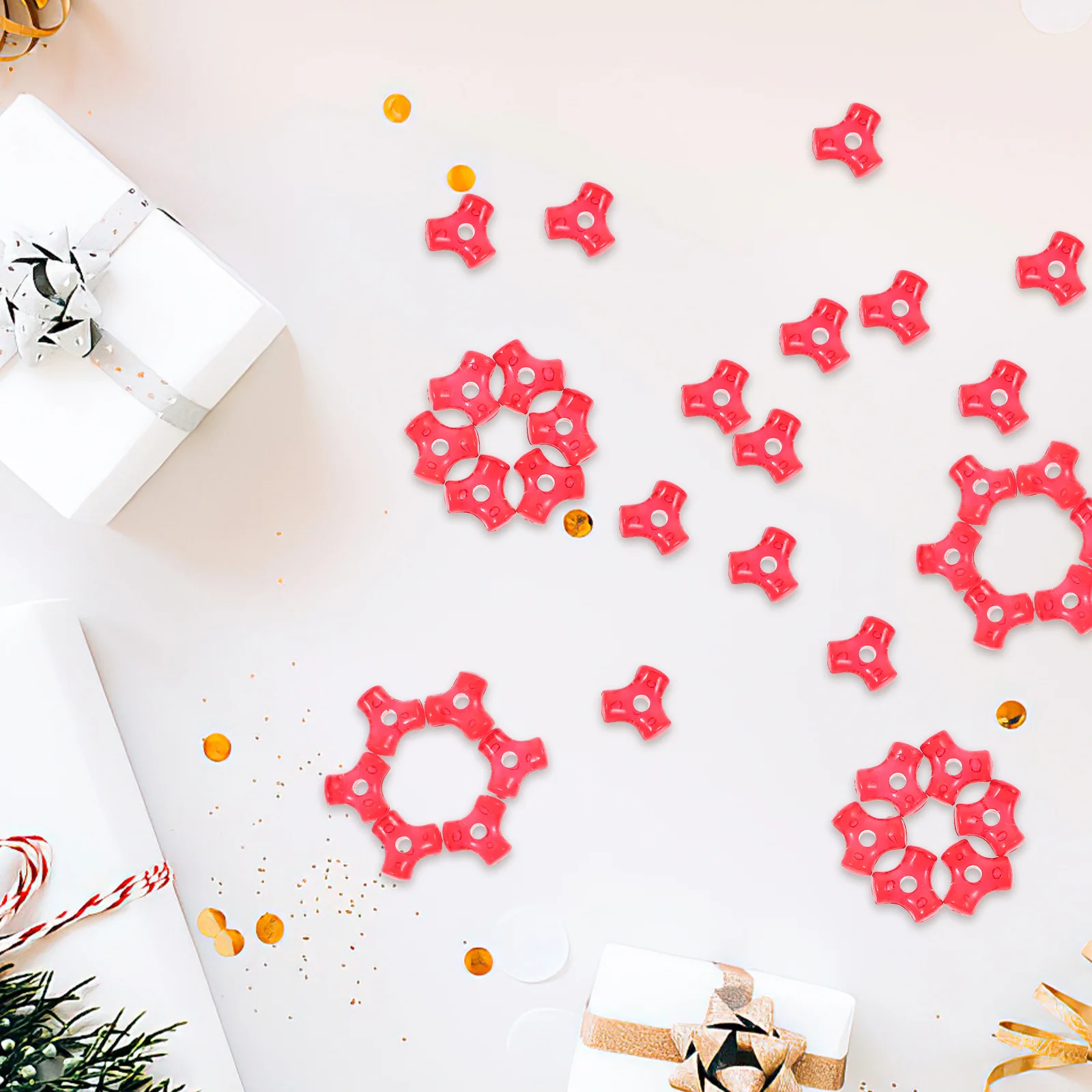 

1000Pcs Christmas Beads -Shaped DIY Beads for Crafting Ornaments Garland Jewelry Making Crafting Supplies DIY Garland Bead