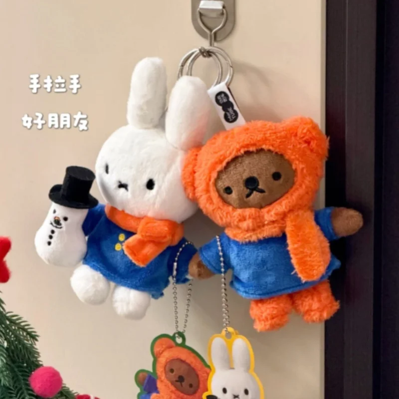 En Stock 100% Original Miffy colección de invierno colgante caja ciega figura modelo adorno de escritorio juguetes de moda regalo coleccionable