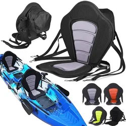 Assento de caiaque acolchoado com bolsa de armazenamento destacável, assento ajustável, amortecido para caiaque, pesca, rafting acessórios