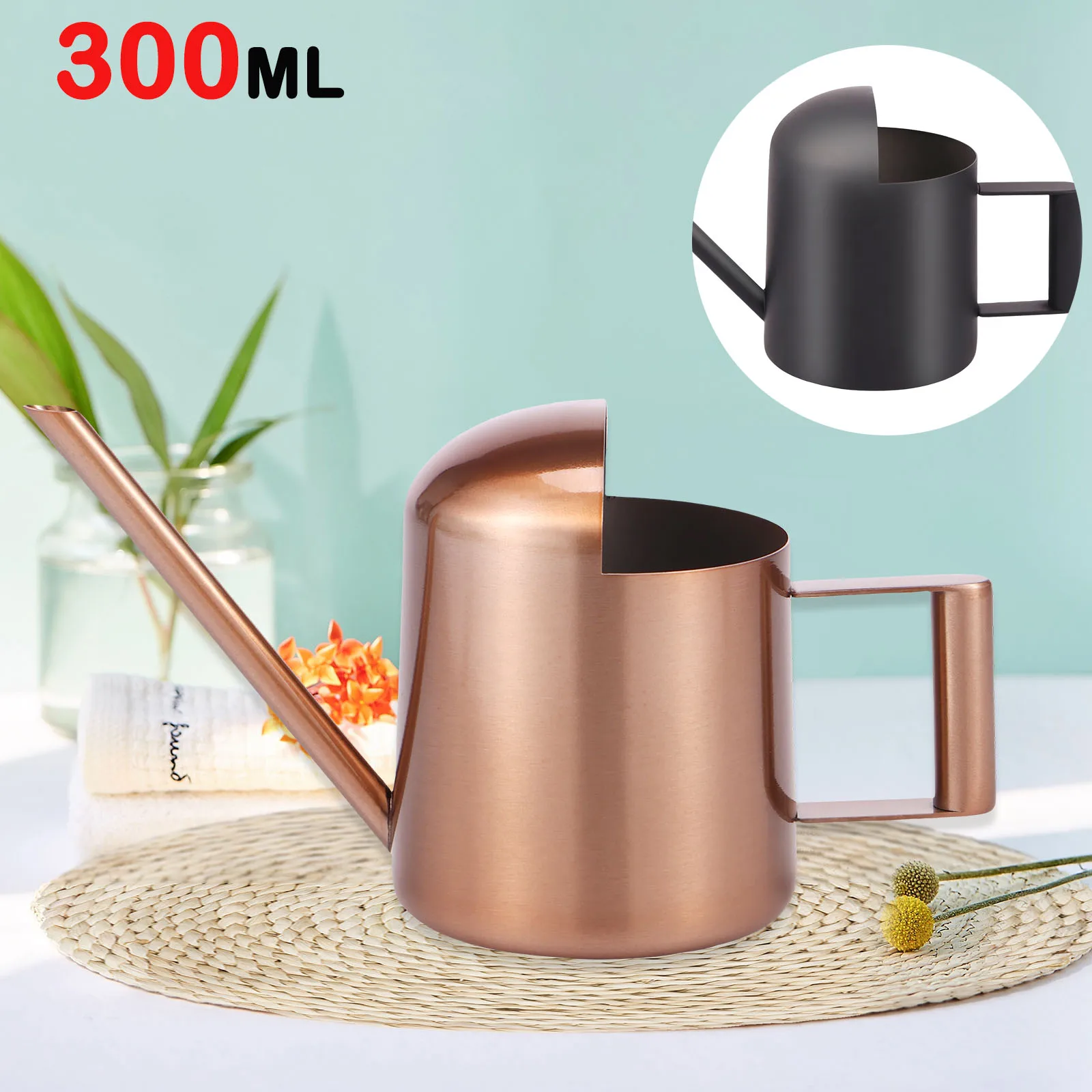 Stainless Steel Watering Can 300ml Mini Long Spout Sprinkling Pot with Handle for Outdoor Garden Indoor Flowers Succulents New