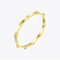 ENFASHION Pyramid Spikes Bracelet Gold Color Stainless Steel Cuff Bracelets Bangles For Women Fashion Jewelry Pulseiras B202076