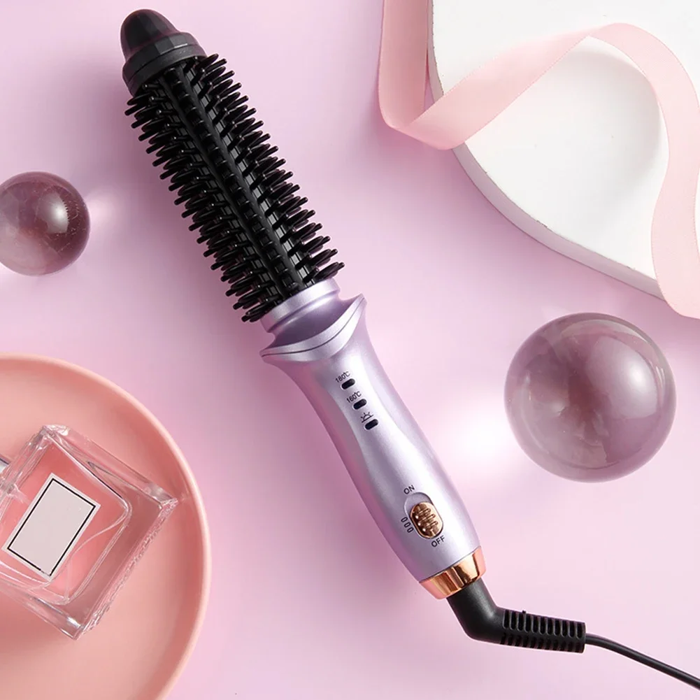 2 في 1 فرشاة الهواء الساخن مشط الشعر فرشاة كهربائية صغيرة Volumizer 2 في 1 صالون مكواة فرد الشعر بكرة الشعر المحمولة الشباك الطراز #6