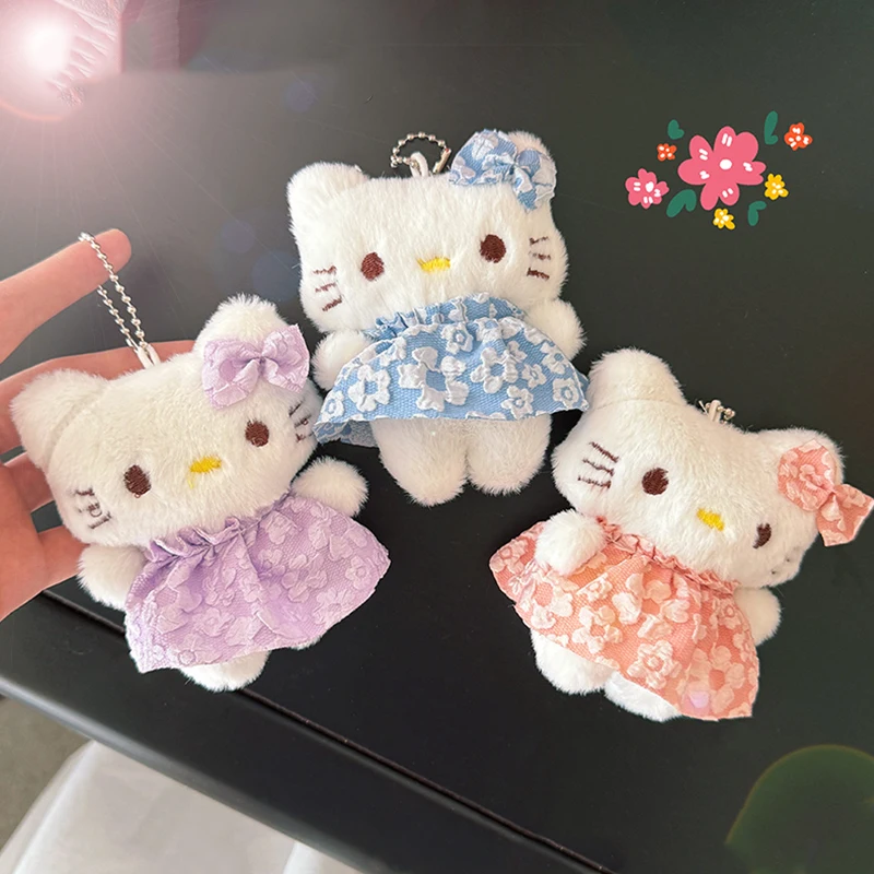 

Sanrios Plush Keychain Cute Anime Cartoon Hellokittys Animal Stuffed School Bag Pendant Backpack Keyring Decoration Toys Doll