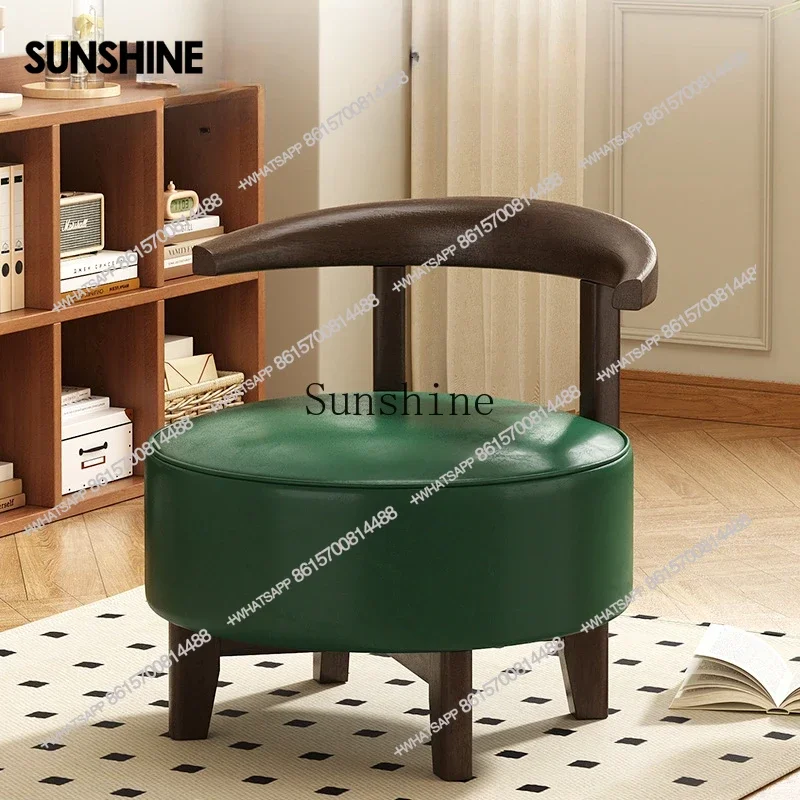 Solid wood rotating large sofa backrest leisure round chairX