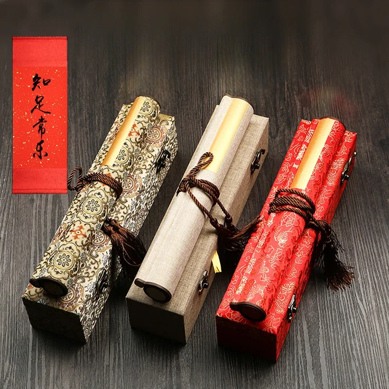 

Batik Xuan Paper Drawing Axis Brush Calligraphy Hanging Scroll Chinese Wedding Vows Record New Year Blessing Rice Paper Scroll