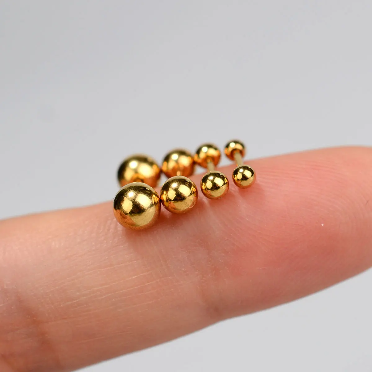 1Pair Medical Titanium Steel Stud Earring 16G Small Ball Screws Earrings Ear Bone Nail Helix Tragus Piercing Body Jewelry 2-6MM
