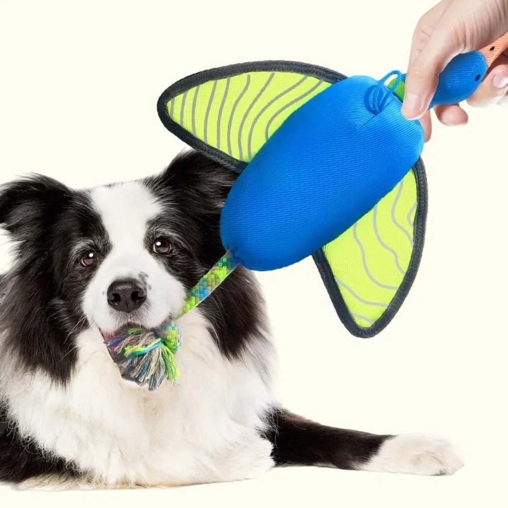 HLH Press To Sound Interactive Dog Throw Toy Bite Resistant Crinkle Paper Sound Dog Launch Toy Chew Resistant Soft Puppy Fetch T
