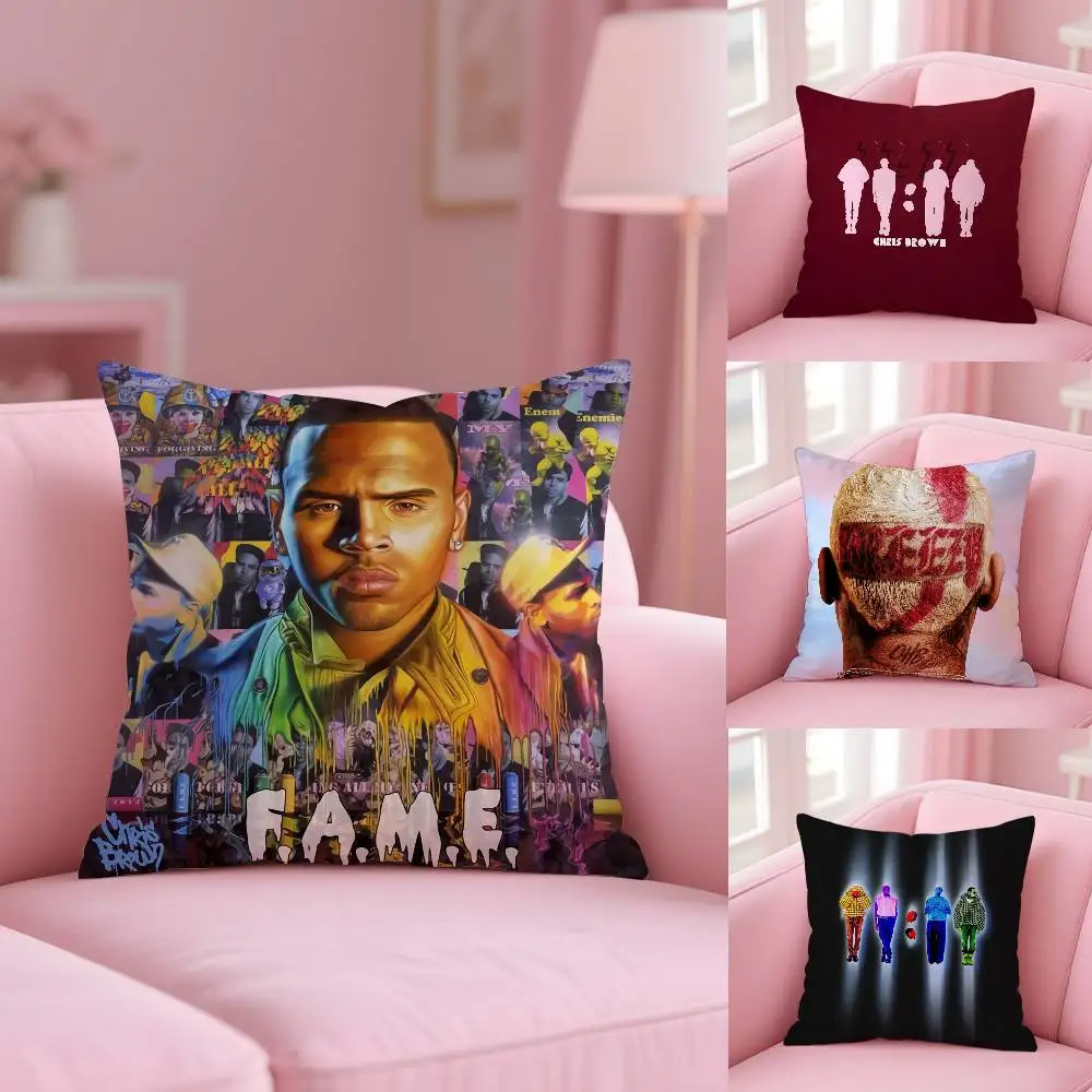 Nueva funda de almohada de rapero Chris Brown, almohada con foto personalizada segura, cojín de forro polar cepillado antidecoloración, seguro para madres e infantiles.