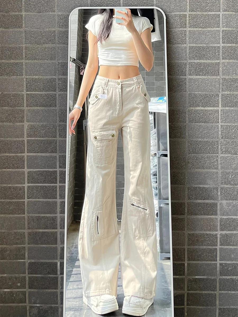 Embroidered Woman Jeans Button Fly Zipper Closure Belted Buckle Adjustable Waistband Ladies Female Denim Trousers Fashion Basic