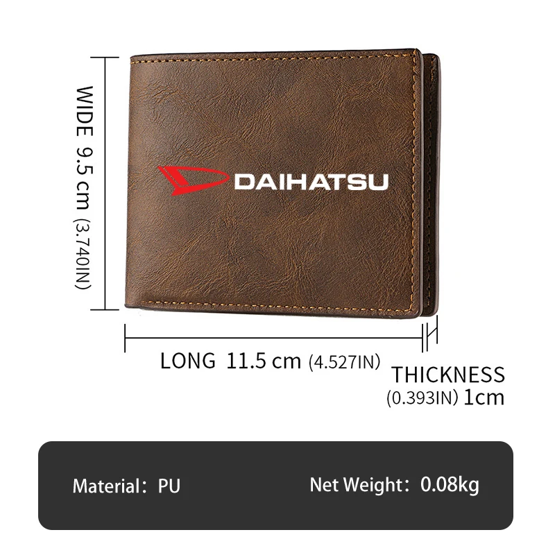 Car Logo Leather Wallet Car Credit Card Holder Storage Accessories For Daihatsu Sirion Feroza Emblem Trevis Taft Terios 2007 view 6