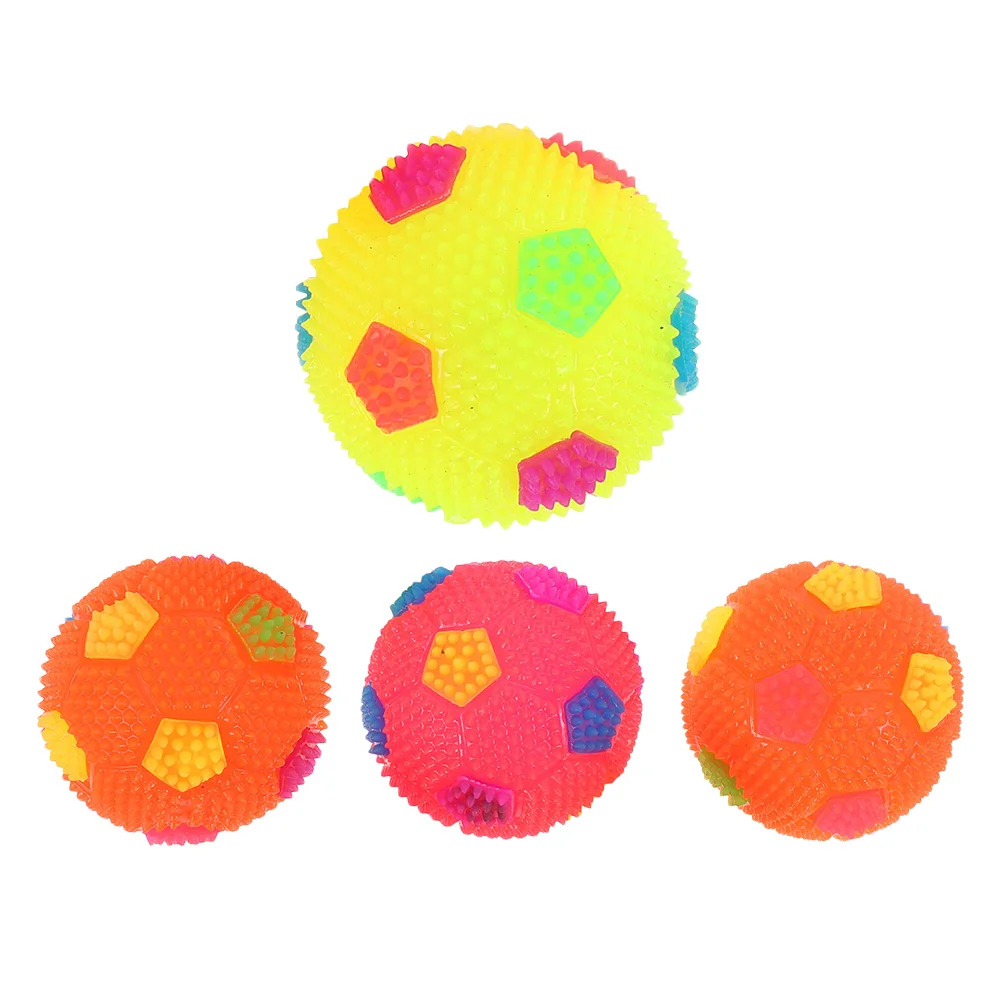 3 Pcs Flash Football Toy Attractive Design Massage Balls Toys Kids Multifunction Flashing Plastic Elastic