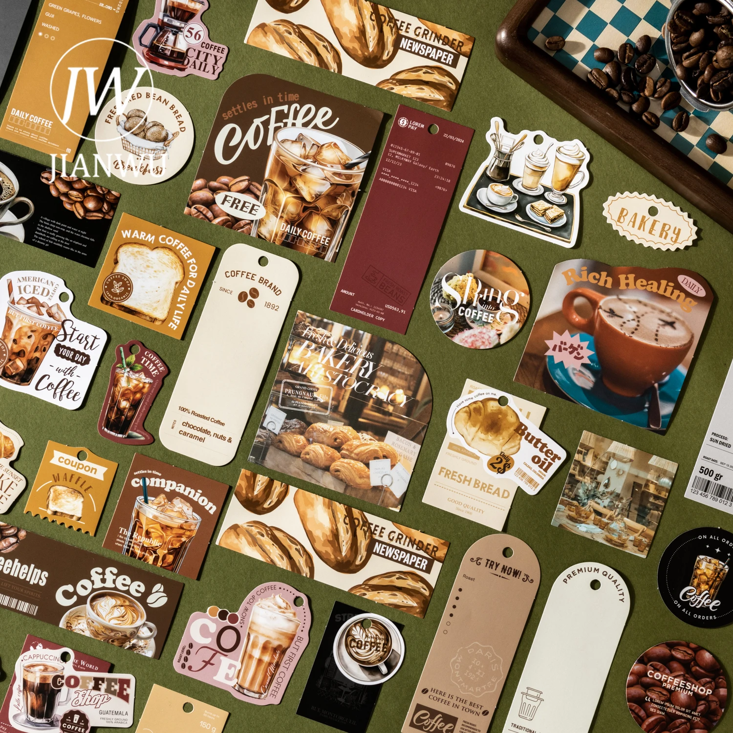 JIANWU مفتوحة سلسلة مقهى خمر مقهى التسمية المشهد المواد الكولاج سجل القصاصات ملصق الإبداعية DIY مجلة القرطاسية #2