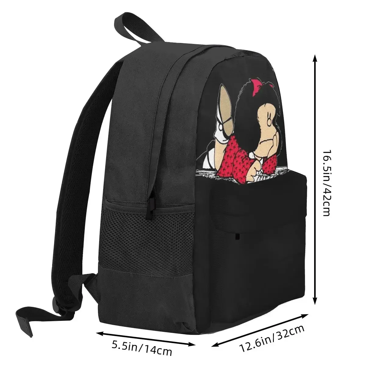 Mafalda Anime Plaid Backpacks Boys Girls Bookbag Students School Bags Cartoon Kids Rucksack Travel Rucksack Shoulder Bag