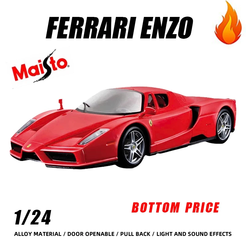 

1:24 спортивный автомобиль Maisto Bburago Ferrari ENZO, гоночный автомобиль, литая под давлением модель из металлического сплава, модель быстрого приветствия, имитация игрушки, подарки для мальчиков