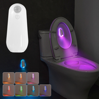 LED Motion Sensor Night Light Toilet Bowl Seat Lights Rechargeable Colorful Lamp for Corridor WC Bathroom Home Decor Footlight