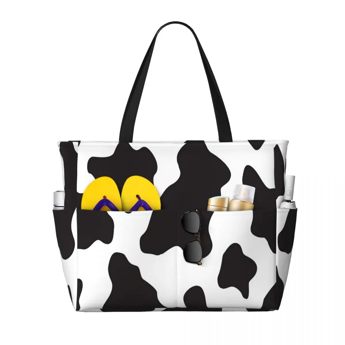 Cow Animal Print Cowboy Country Ranch Beach Tote Bag Sport Gym Yoga Duffle Large Tote Bag Women Travel Bag Fitness bag