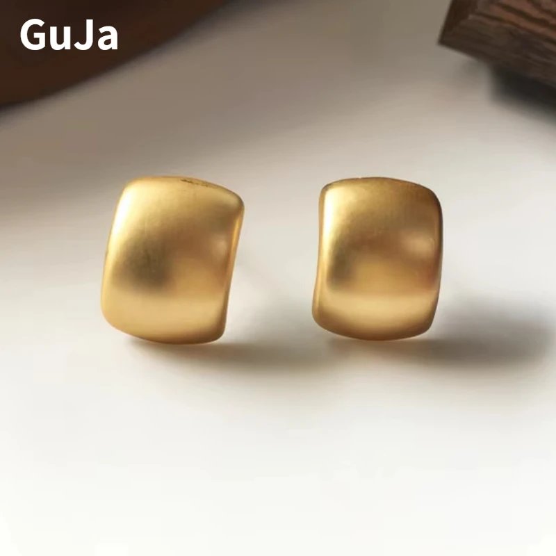 

Fashion New Design Zinc alloy Gold Color Matte Stud Earrings Female Jewelry Gifts For Girl Dropshipping