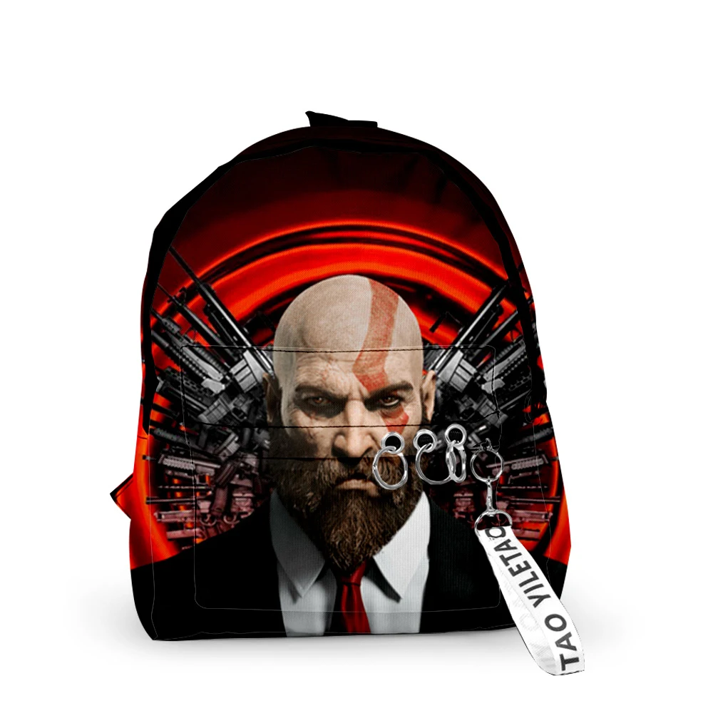 Imagem -06 - Mochilas de Impressão 3d para Menino e Menina Impermeável Bonito Harajuku Novelty Game Hitman Mochila Escolar Oxford Chaveiros