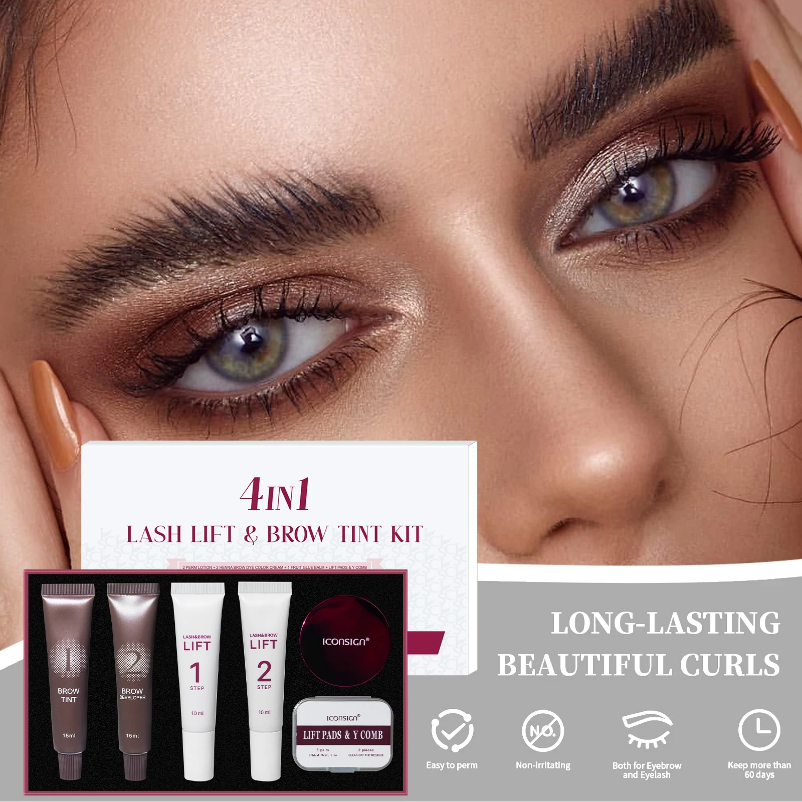 Zestaw do podnoszenia i koloryzacji rzęs Lash Fast Lift And Tint Kit, żel do usuwania kleju do rzęs, szybki profesjonalny zestaw do trwałej na rzęsach 3w1, czarny zestaw do koloryzacji brwi.