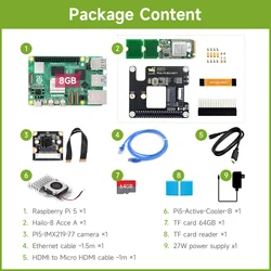 Raspberry Pi AI Kit, Options for Kits and 2GB/4GB/8GB RAM, Hailo-8 Acce A /Raspberry Pi AI Kit with Waveshare Accessory