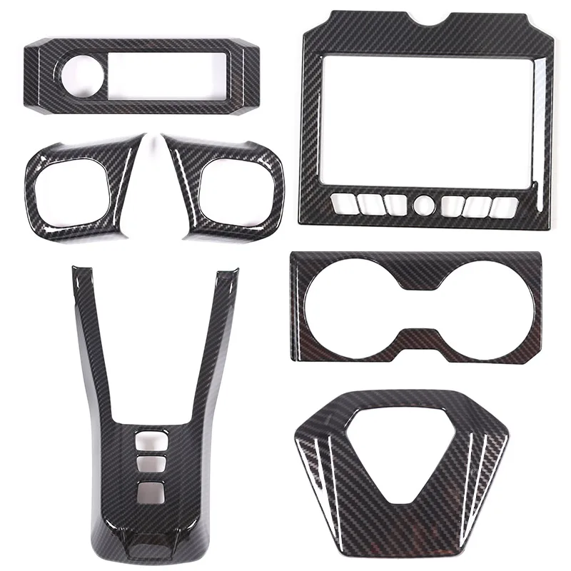 For Polaris SlingShot 2020-2023 ABS Carbon Fiber Car Center Console Gear Panel Water Cup Frame Steering Wheel Decorative Sticker