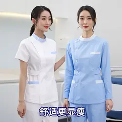 Women Scrub Sets Nurse uniform medical Nursing clothes Cotton Pet Spa Workwear Slim Fit Stand Collar Clinic Dentist Workwear