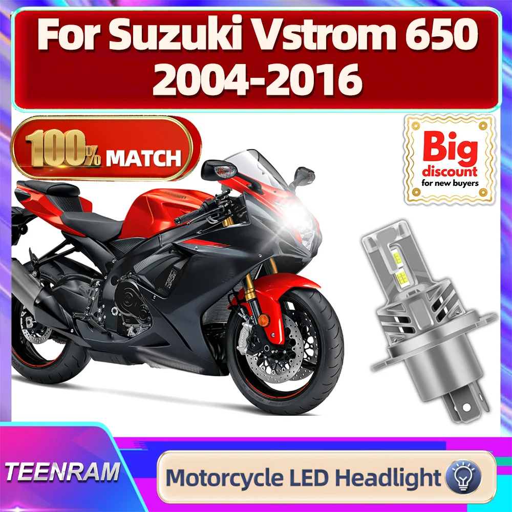 

TEENRAM For Suzuki Vstrom 650 2004 2005 2006 2007 2008 2009-2016 Motorcycle LED Headlight Bulb Moto Motorbike Headlamp Ampoule