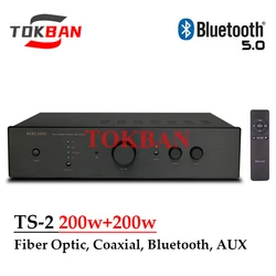 Tokban TS-2 200w*2 2-channel Stereo Amplifier High Power Fiber Coaxial Bluetooth 5.0 With Remote Control Class AB Home Audio