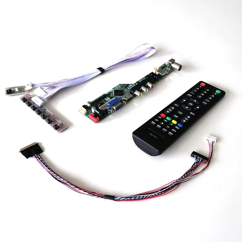 

Для HT140WXB-300/501/601 LVDS 40Pin WLED 1366*768 14 "ноутбук T.V56 контроллер экрана плата привода VGA + AV + USB + RF DIY Kit