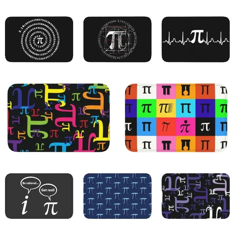 Piezas de Pi, alfombra de ciencia matemática, suelo de puerta, alfombrillas de baño de cocina, felpudo antideslizante para exteriores, felpudo de matemáticas Geek, alfombra de entrada de jardín