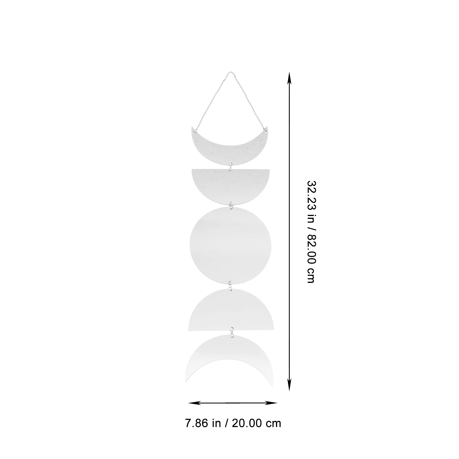 

Moon Phase Mirror Decoration Acrylic Wall Hanging Home Decor Bedroom Living Room Silver Color Wind Chimes Hangings