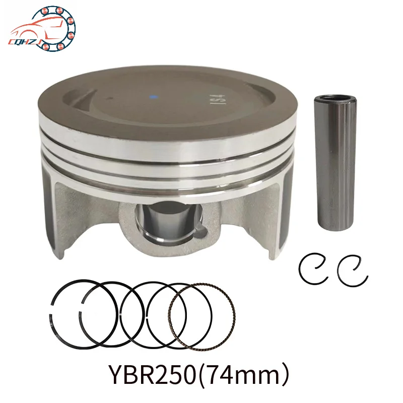 

CQHZJ Motorcycle Bore Size 74mm Piston Rings Pin Kit For Yamaha YS250 YBR250 2007 2009 XT250 XTZ250 1YB 2013-2015