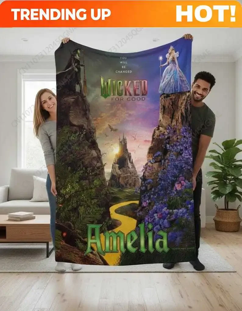 Custom Custom Wicked Blanket, Good Witch Bad Witch Princess Throw, Personalized Wicked Blanket, Wicked Changed For Good Blanket,