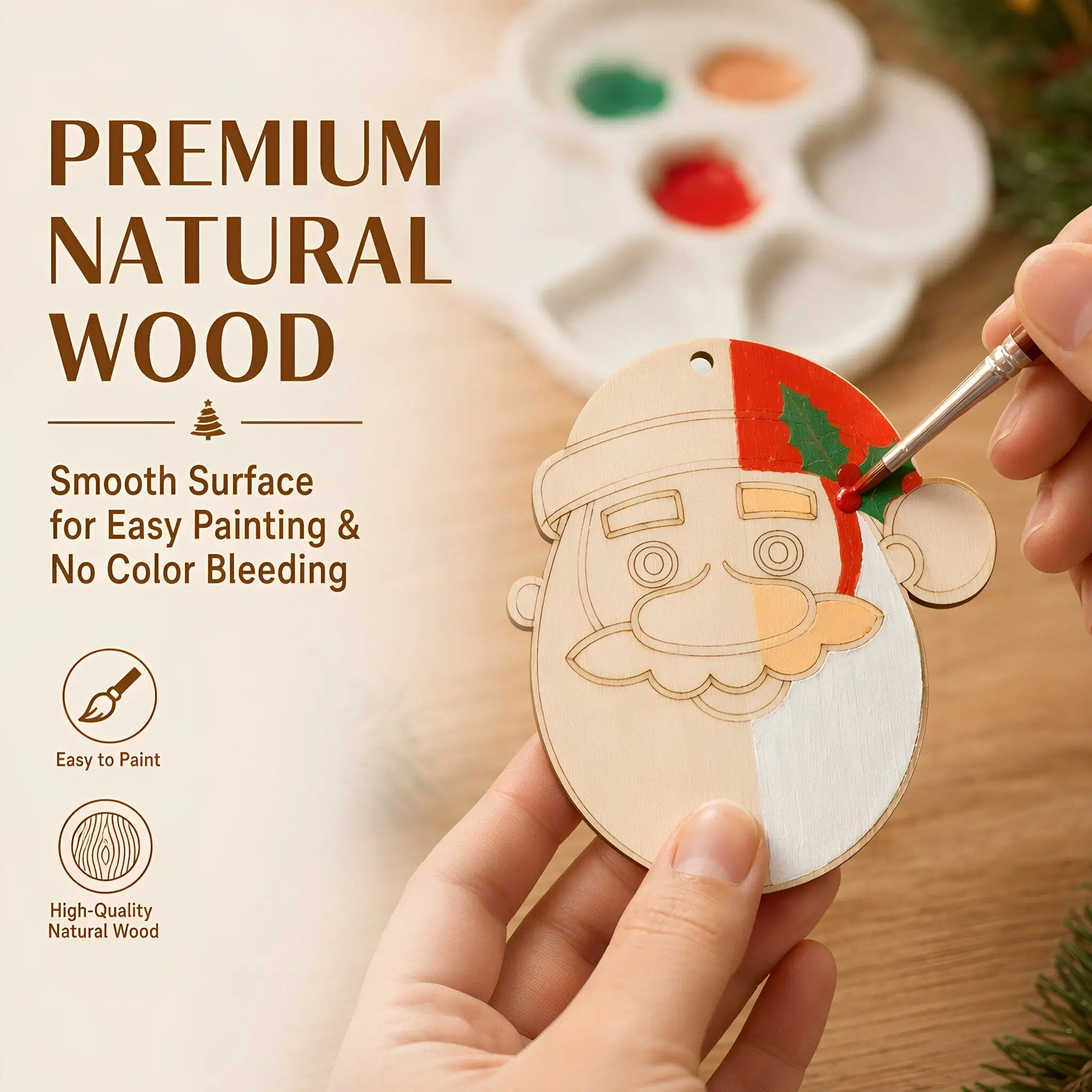 36 Pcs Unfinished Wood Ornaments Christmas Wooden Doodle Mini Embellishments Sign Decorative Ornaments Signs