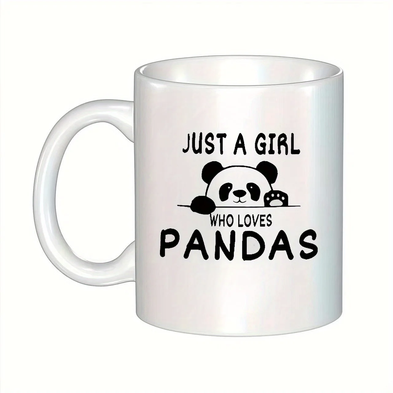 

1 coffee mug with cute cartoon panda pattern - "Just A Girl Who Loves Pandas" insulated reusable mug, machine washable