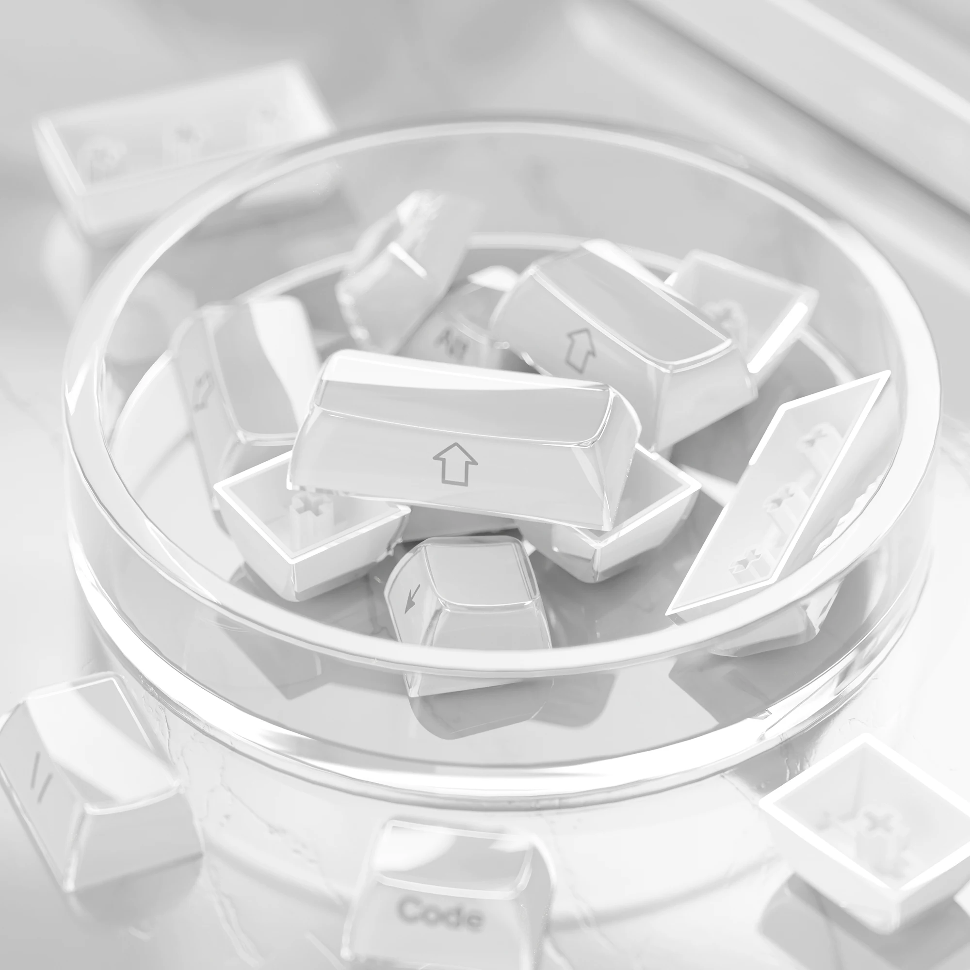 XVX 113 Key Jelly Ronde Side Keycaps Ice Crystal Doorschijnend Roze OEM Profiel Key cap voor Cherry MX 61 68 104-toetsenbord