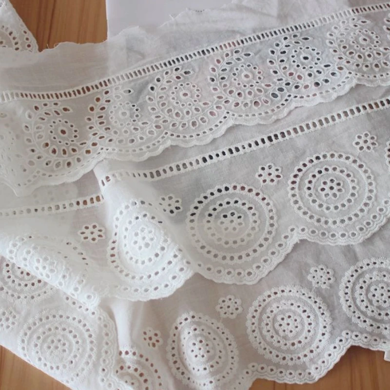 Cotton Embroidered Lace Fabric, Tablecloth, Home Textile, Handicrafts, Decoration, Trim, 5Yards per Lot