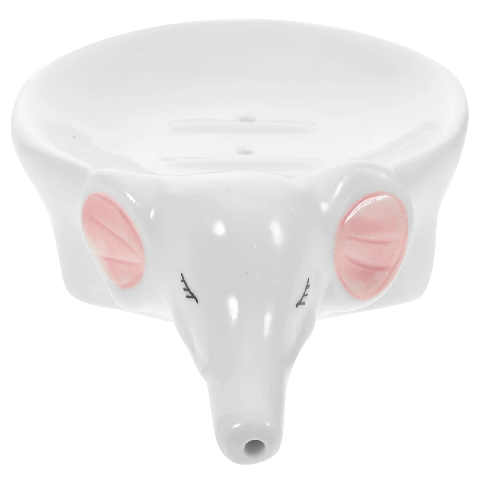 

Elephant Shaped Ceramic Soap Dish Self Draining Holder Cute Soap Tray for Bathroom Decor Kitchen Sink Organizer Home Gift