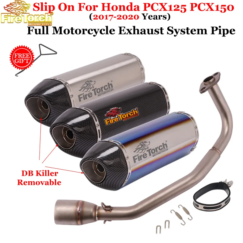 For Honda PCX125 PCX150 Full System Motorcycle Yoshimura Exhaust Modified Muffler Escape DB Killer Front Middle Link Pipe 17-20