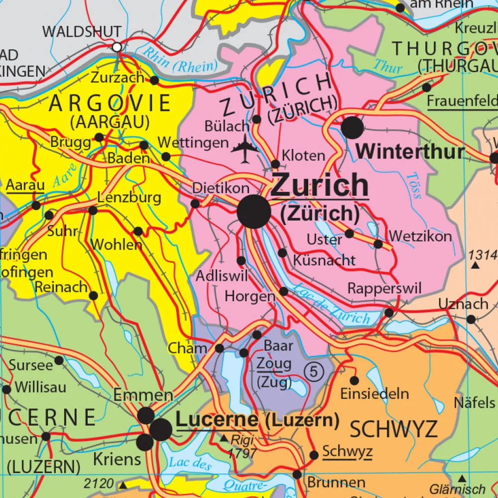 59*42cm mapa transportu szwajcaria na francuskiej ścianie plakat artystyczny na płótnie malarstwo podróże szkolne dekoracja wnętrz