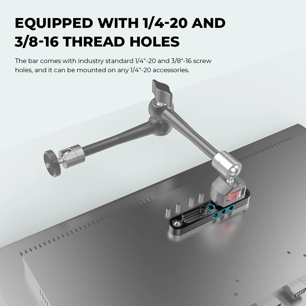 SZRIG barra per formaggi in alluminio lunga 75mm con foro filettato 1/4-20 3/8-16 per accessori per la fotografia dell'impianto di perforazione della gabbia della fotocamera