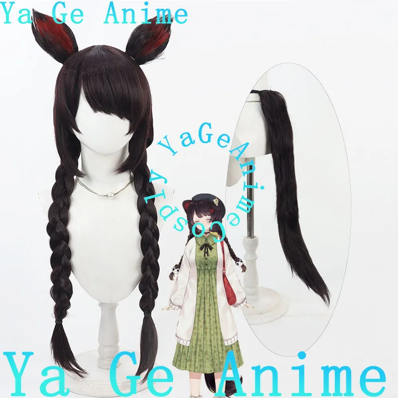 

NIJISANJI VTuber Inui Toko, парик для косплея, 3D наряд с изображением идола, стиль, двойные косы, аниме и игра, парик для живого шоу на Хэллоуин