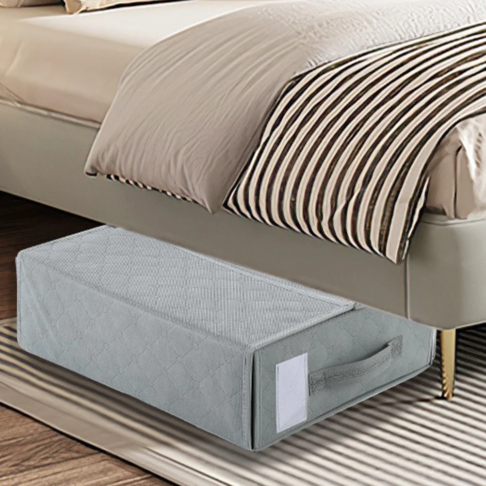 

Bedding Organizer Folding Bed Sheet Storage Container Zipper Closure Handle for Closet Apartment Bedroom Protection Bin
