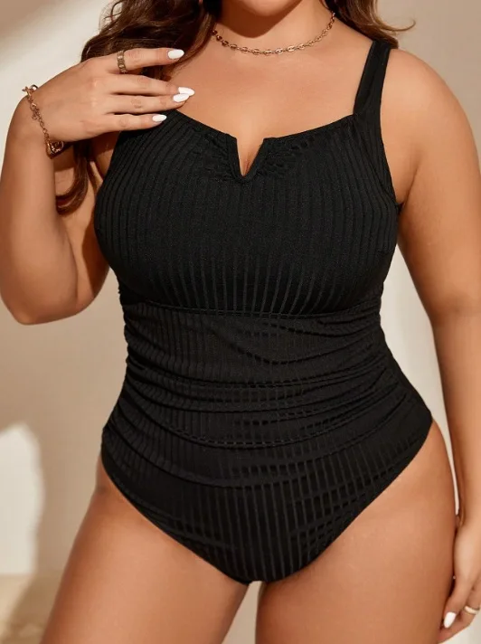 Women One Piece Conservative Cover Belly Swimsuit Solid Color Female Hot Spring Beach Bikini Swimming Costume Plus Size