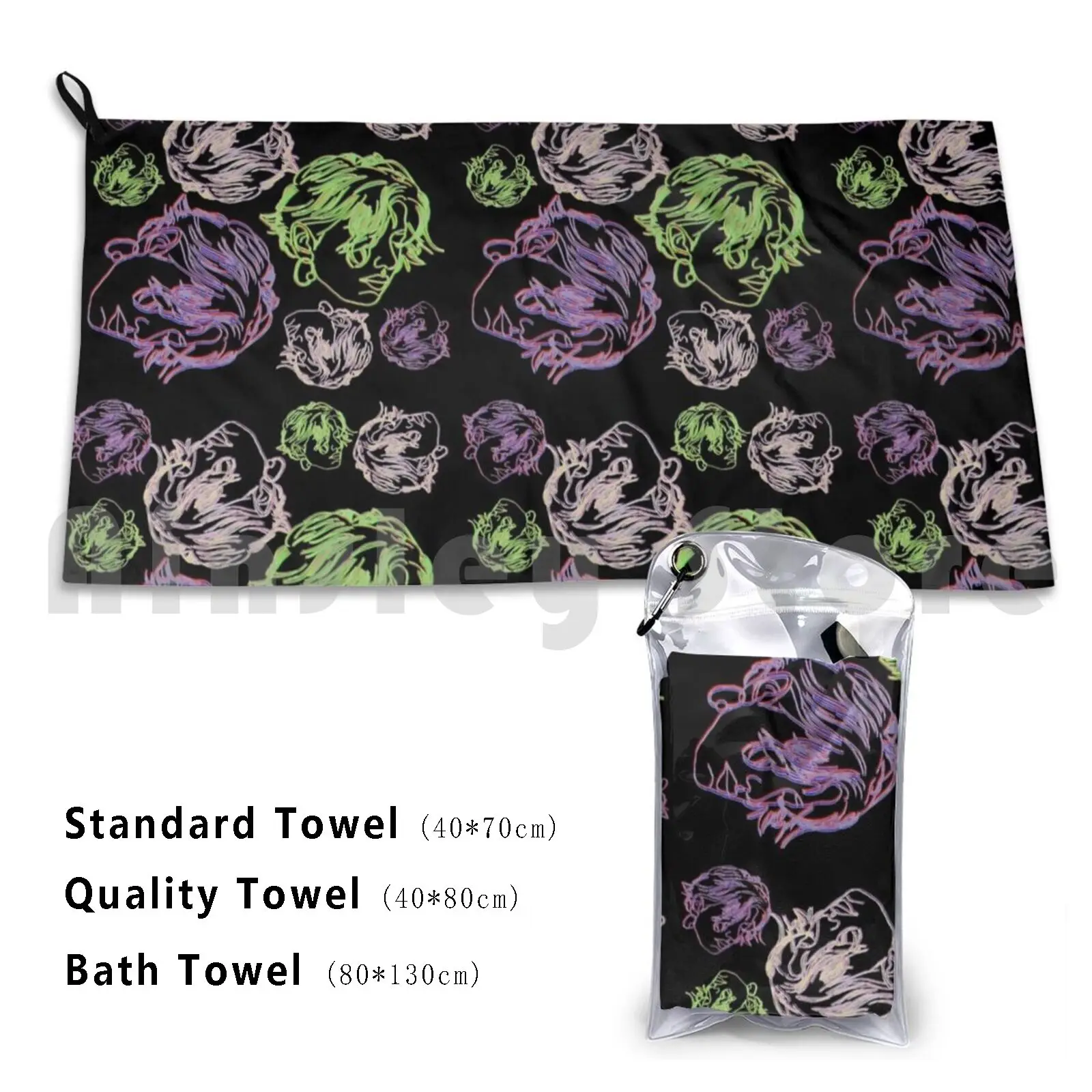 Girls Beach Towel Quick Dry Quality Towel Girls Women Colours Colour Block 3d Patterns Graphic Art Graphic Design