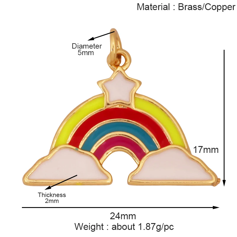 Trendy Mini Windmühle blinkende Bolzen Stern Sonne Mond Regenbogen Schneeflocke Charm Anhänger, Handwerk Schmuck Halskette Armband Zubehör S28 – Detail 26