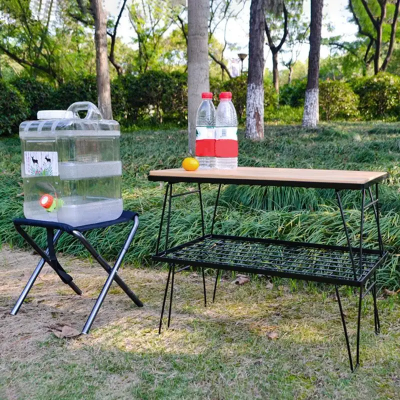 Outdoor Camping Folding Table Portable Foldable Picnic Camping Desk Stable Iron Net Table Lightweight  Outdoor Furniture