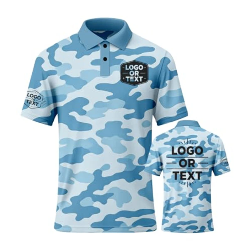Custom Military Style Polo Shirt Add Logo Text Print Short Sleeve Camouflage Team Uniform Outdoor Workwear Casual Unisex Top