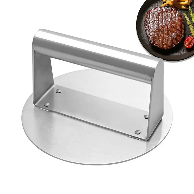 Patty Smasher Wielokrotnego użytku Prasa do patelni Wytrzymałe akcesoria do patelni Rozbijacz do mięsa ze stali nierdzewnej do gotowania grilla