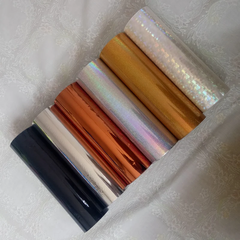 1 roll Hot Stamping Foil Paper Roll Holographic foil transparent foil plastic 16cm x120m golden silver bronze 19 color available